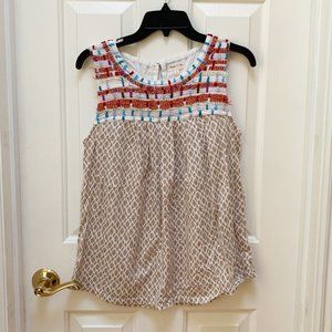 Anthropologie Embroidered Tank Top